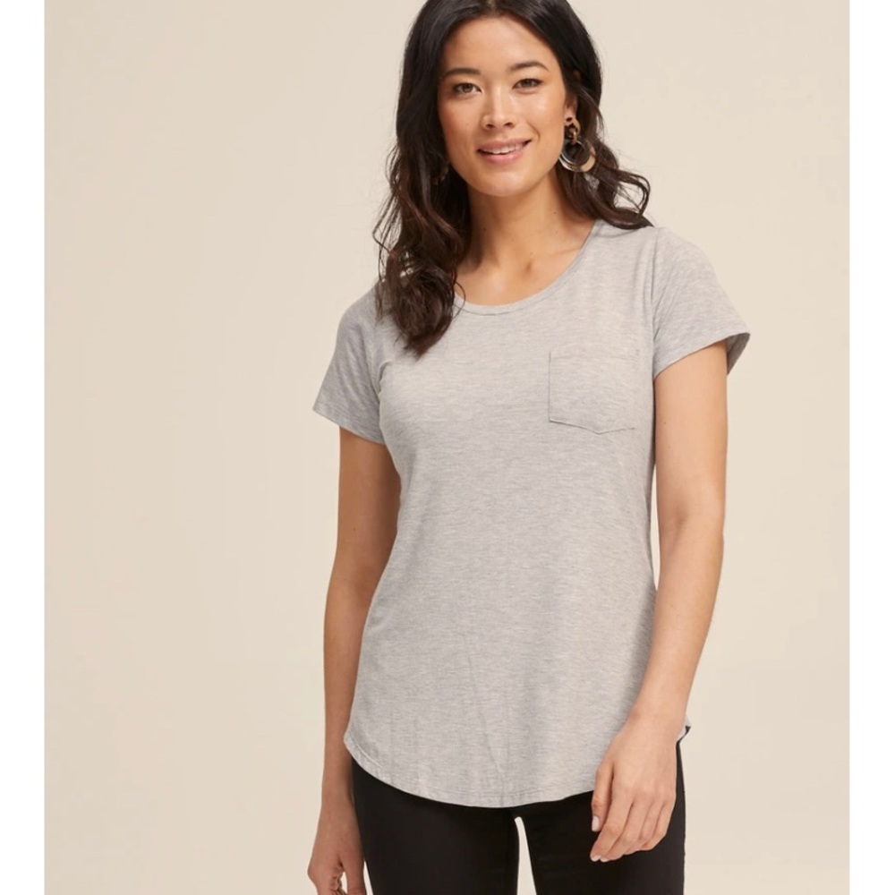 EUC Peachy Mama bamboo, high end nursing tee